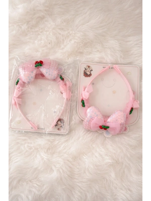 Fiyonklu Kiraz Figürlü Çocuk Tacı