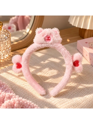 Ayıcıklı Pembe Peluş Taç