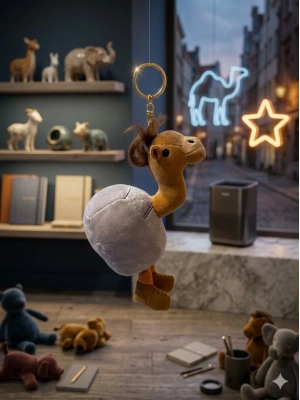 Peluş Deve Anahtarlık Çanta Süsü