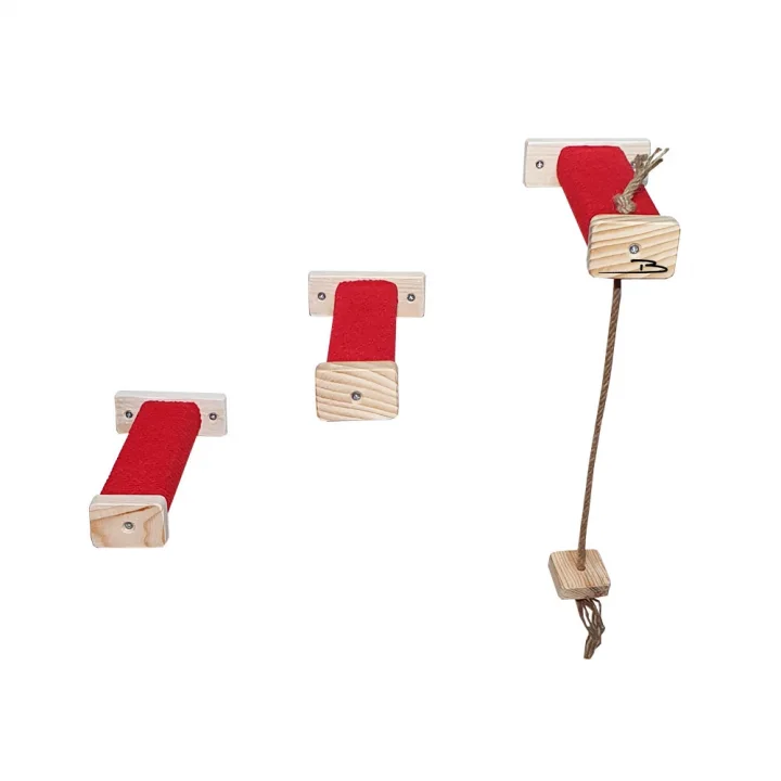 Barış Dizayn Tırmalamalı kedi basamağı kedi köprüsü duvar yürüyüş yolu kedi oyunu püsküllü parkur 2 Renk (3 adet)