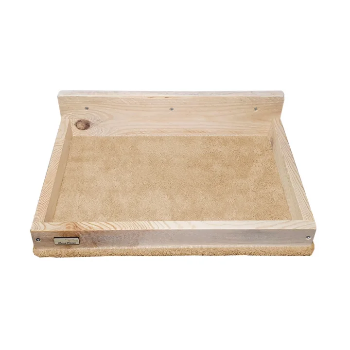 Barış Dizayn Duvara Monte Doğal Ahşap Kedi Yatağı Peluş kaplamalı (12KG Kapasiteli) Renk Seçimli