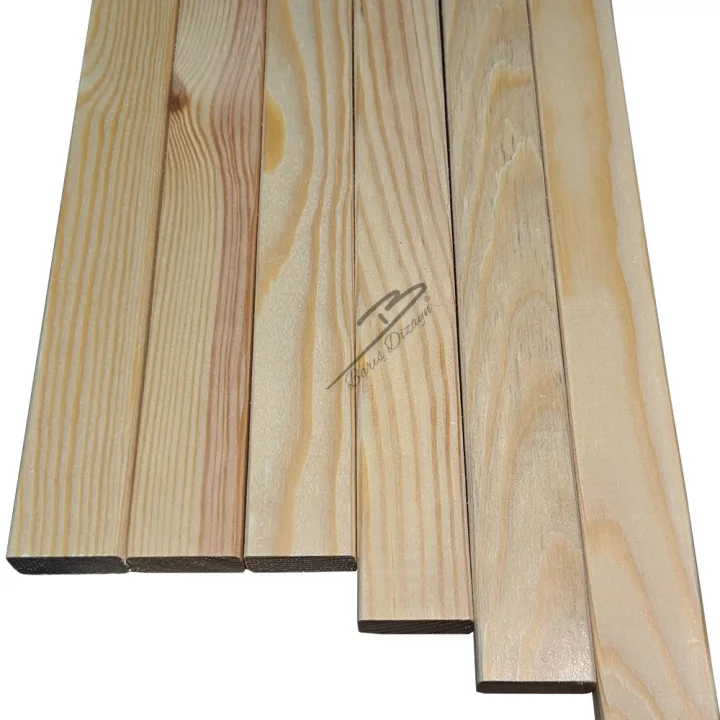 Barış Dizayn Çam Masif Silinmiş Kuru Tahta Hobi Çıta Oval Kenar 3,5 x 1,5cm - Ölçü Seçimli