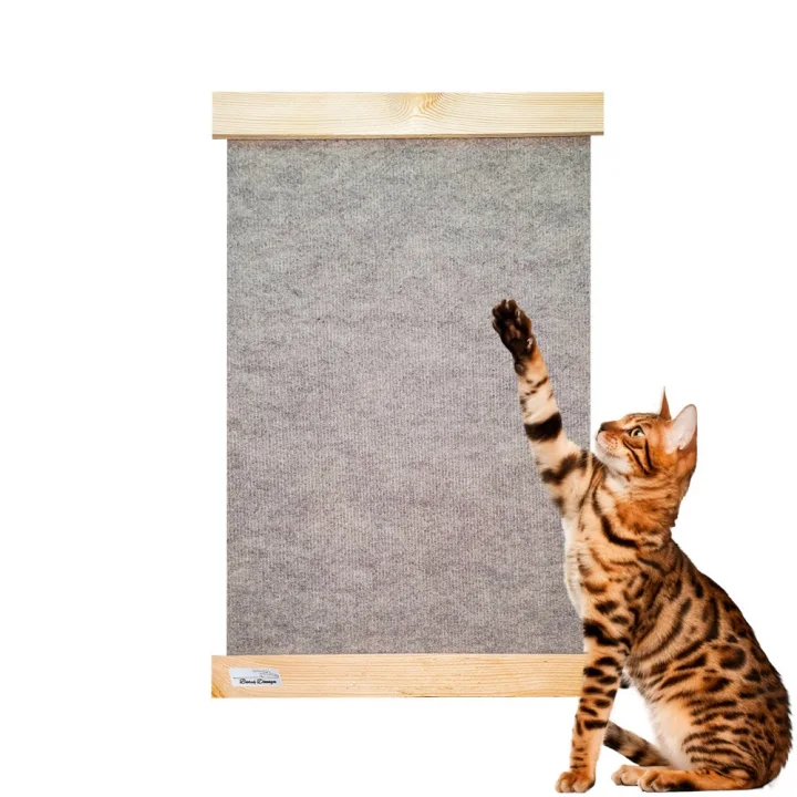 Barış Dizayn Ekonomik Doğal Ahşap Duvara Monte Kedi Tırmalama Paneli Tırmalaması Tırnaklama (55x40cm) 2 Renk