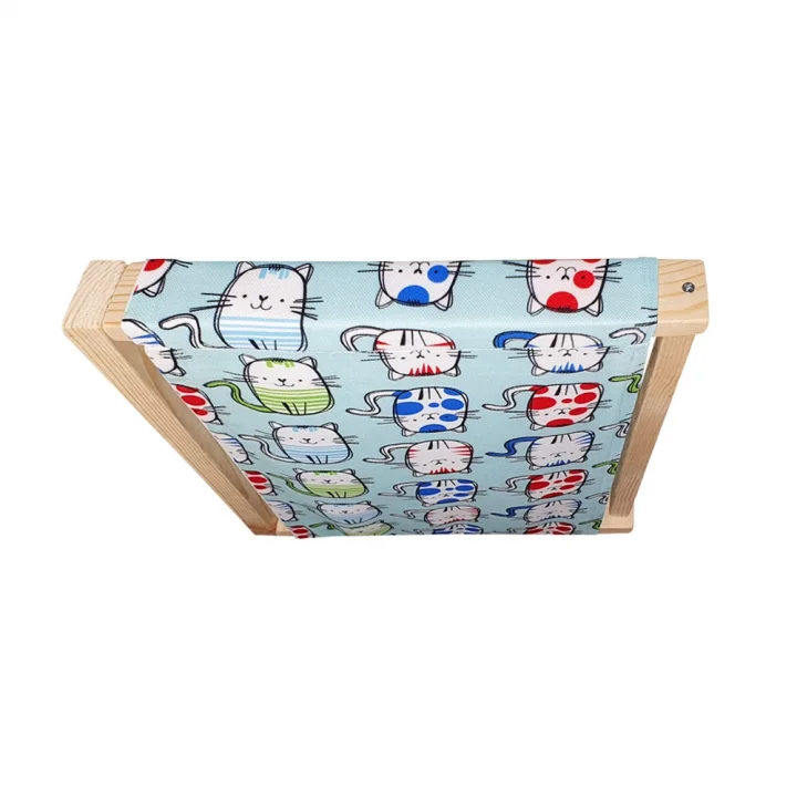 Barış Dizayn Doğal ahşap duvara monte kedi hamağı kedi yatağı kedi hamak (43cm x 36cm) 4 Renk Seçimli