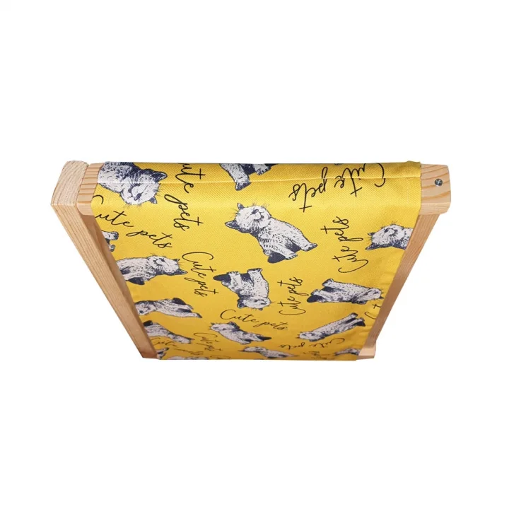 Barış Dizayn Doğal ahşap duvara monte kedi hamağı kedi yatağı kedi hamak (43cm x 36cm) 4 Renk Seçimli