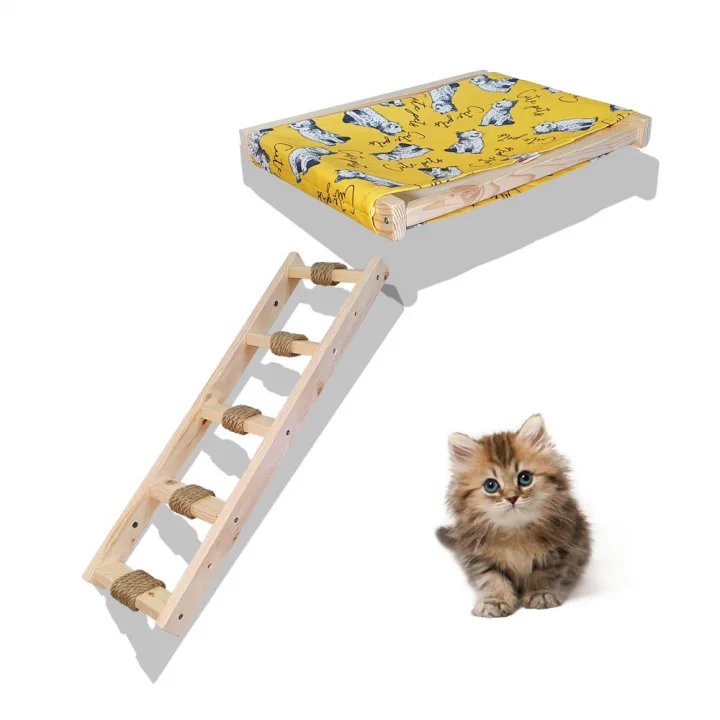 Barış Dizayn Duvara monte kedi hamağı ve kedi merdiveni takımı kedi yatağı sağ sol uyumlu 2Parça set (4 Renk Seçenekli)