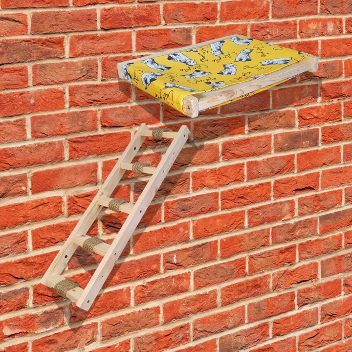 Barış Dizayn Duvara monte kedi hamağı ve kedi merdiveni takımı kedi yatağı sağ sol uyumlu 2Parça set (4 Renk Seçenekli)