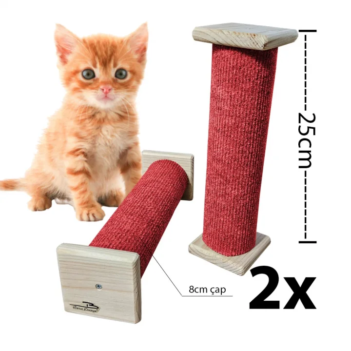 Barış Dizayn Doğal Portatif Tırmalama Makarası Halı kaplamalı 25cm 2 Adet (renk seçimli)