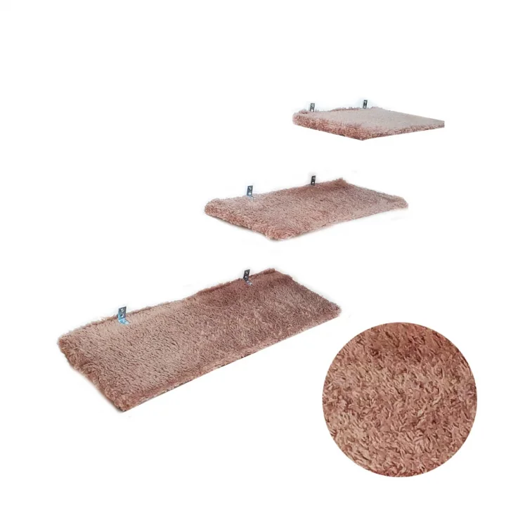 Barış Dizayn Peluş Kedi Basamağı Peluş Raf Duvar Kedi Yolu Parkur 3lü set 2 Renk(30-40-50cm)