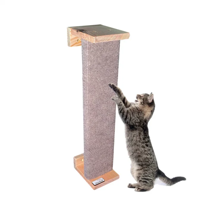 Barış Dizayn Doğal Ahşap Duvara Monte Kedi Tırmalama direği Tırmalaması Tırnaklama (40cm) 2 Renk