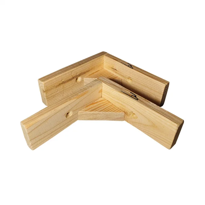 Barış Dizayn Doğal Ahşap Duvar Raf Ayağı Dayanıklı 90 Derece (2li set) Ölçü seçimli