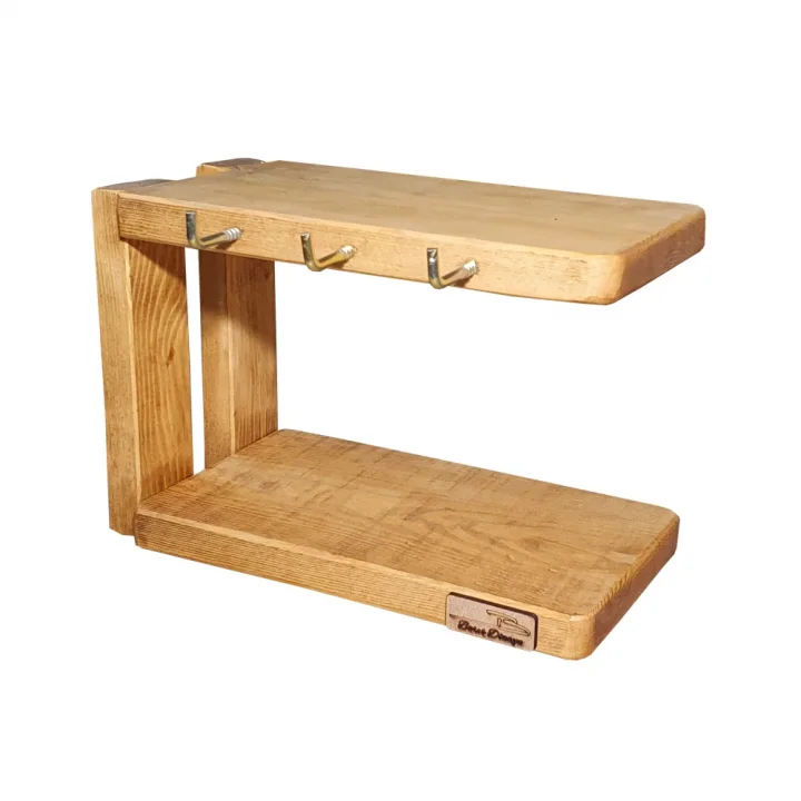 Barış Dizayn Doğal ahşap tabak standlı Türk kahvesi Fincan askısı Fincanlık L askılık (2 Renk)