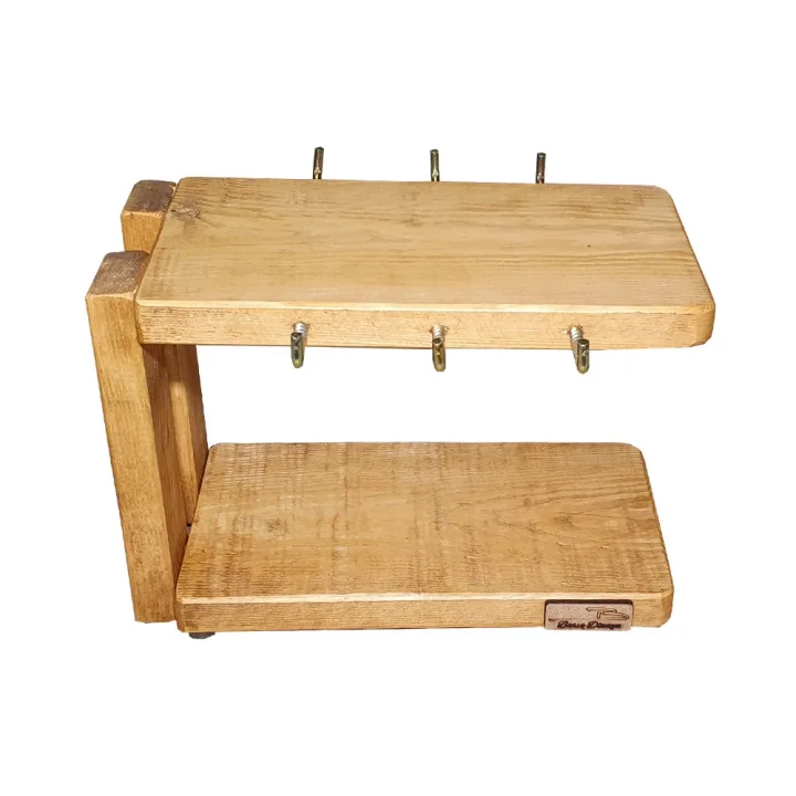 Barış Dizayn Doğal ahşap tabak standlı Türk kahvesi Fincan askısı Fincanlık L askılık (2 Renk)