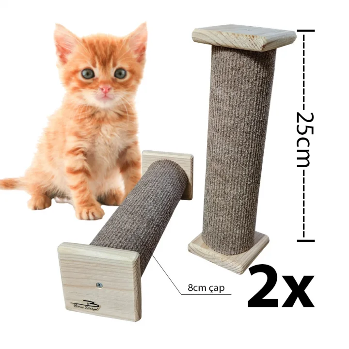 Toptan Satış - Barış Dizayn Doğal Portatif Tırmalama Makarası Halı kaplamalı 25cm 2 Adet (renk seçimli)