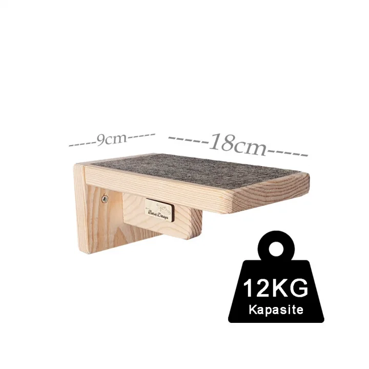 Toptan Satış - Barış Dizayn Doğal Ahşap Güçlendirilmiş 18cm kedi basamağı kedi köprüsü duvar yürüyüş yolu kedi oyunu (4 adet) Renk seçimli