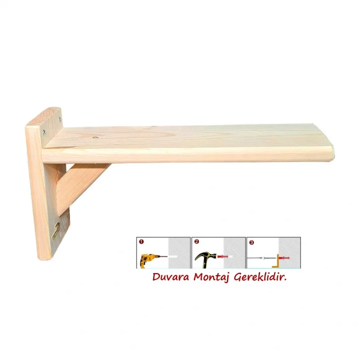 Doğal Ahşap Güçlendirilmiş Uzun 30cm kedi basamağı kedi köprüsü duvar yürüyüş yolu (2 adet)