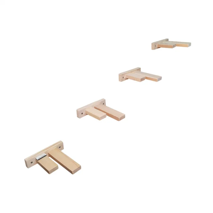 Barış Dizayn Doğal ahşap çift basamaklı kedi merdiveni kedi köprüsü duvar yürüyüş yolu kedi oyunu (5 adet)