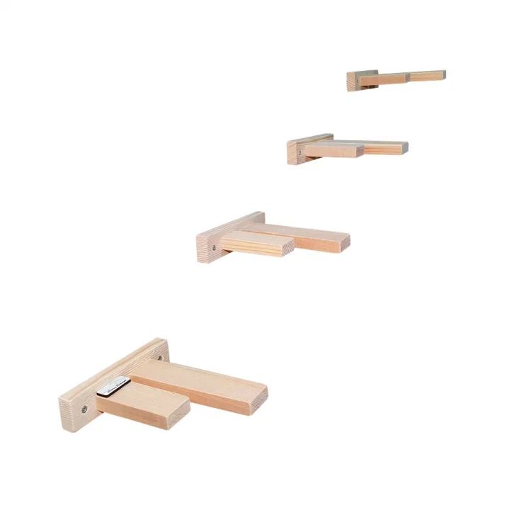 Barış Dizayn Doğal ahşap çift basamaklı kedi merdiveni kedi köprüsü duvar yürüyüş yolu kedi oyunu (5 adet)