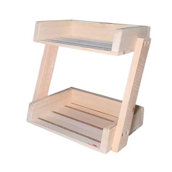 Barış Dizayn Doğal ahşap Makyaj Organizer Malzeme standı 2 katlı