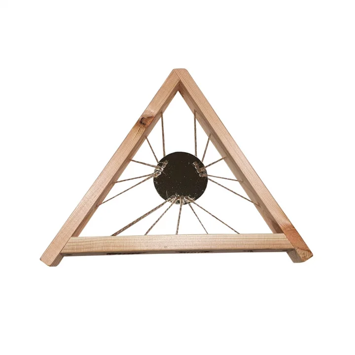 Barış Dizayn Doğal Ahşap Mini Aynalı Dış Kapı Süsü Dekoratif Süs Bungalov