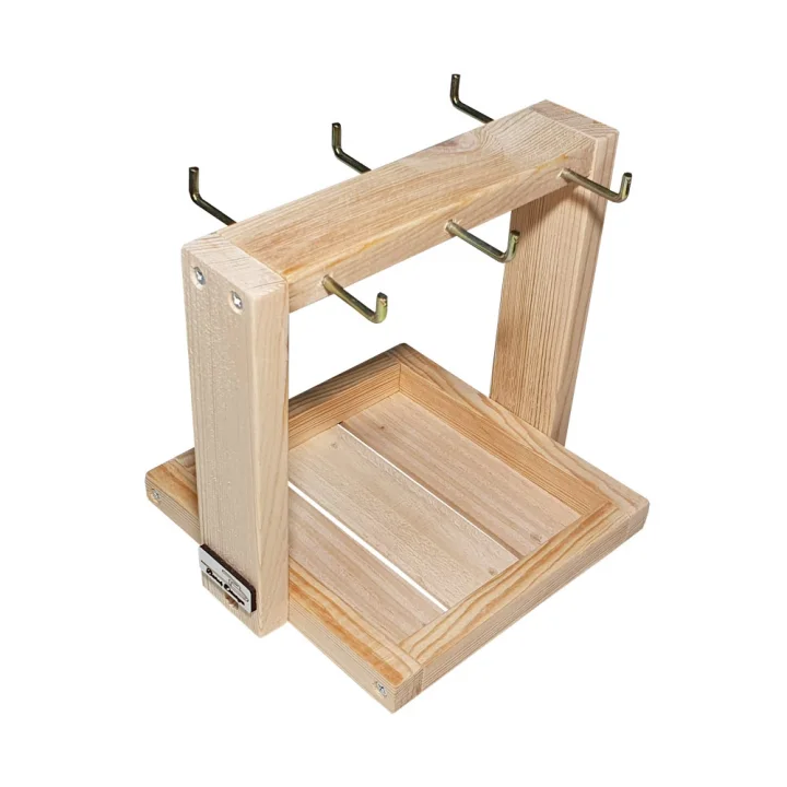 Barış Dizayn Doğal ahşap montessori tabak standlı masa askısı Türk Kahvesi Fincan Askısı (Mini Askılık)