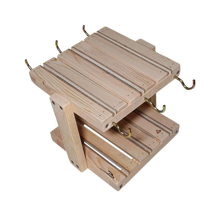 Barış Dizayn Doğal ahşap tabak standlı masa askısı Fincanlık iki katlı Kupa askısı Mutfak bardak askılığı