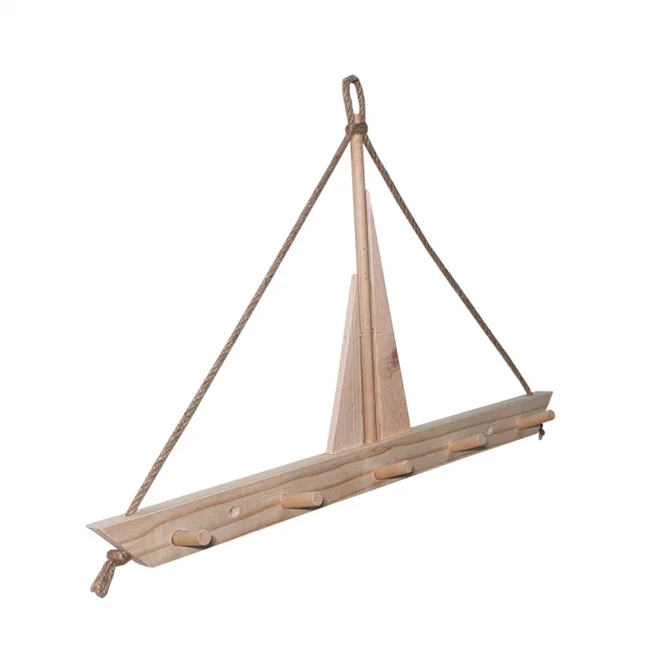 Barış Dizayn Doğal ahşap Tekne askılık anahtar askısı kapı arkası askısı havlu askı 5li