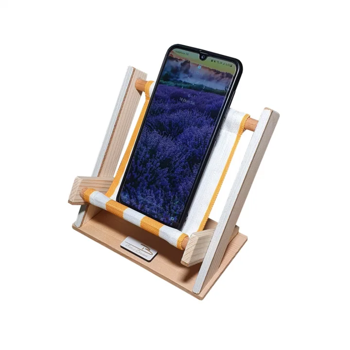 Barış Dizayn Özel Üretim Şezlong Modeli Premium Cep Telefonu Masa Standı Telefonluk Ofis (Sarı)