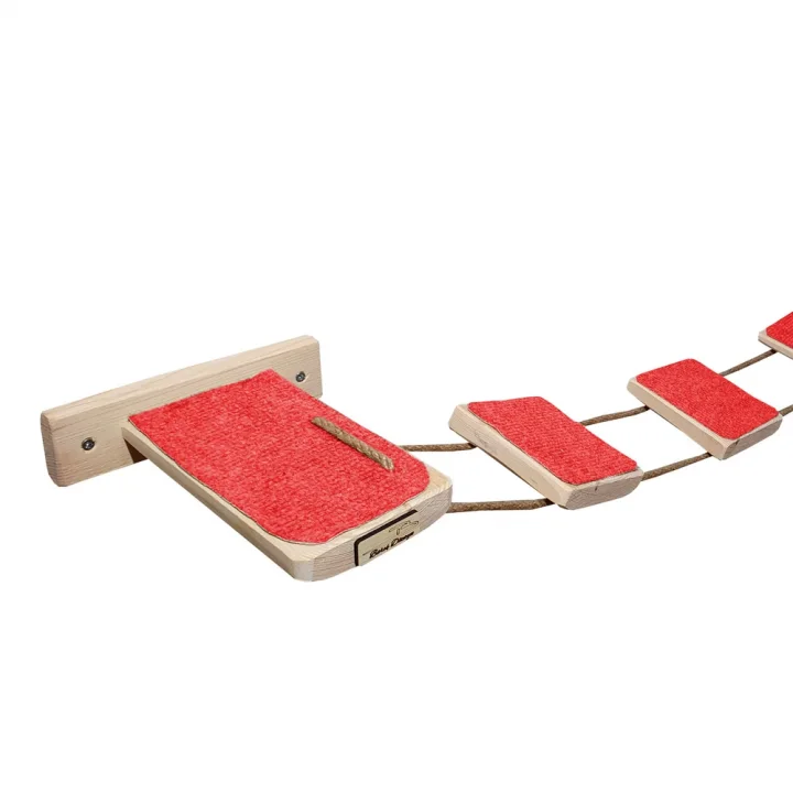 Barış Dizayn Tırmalama halısı kaplı ipli kedi merdiveni kedi köprüsü duvar yürüyüş yolu parkur (120cm) Renk Seçimli