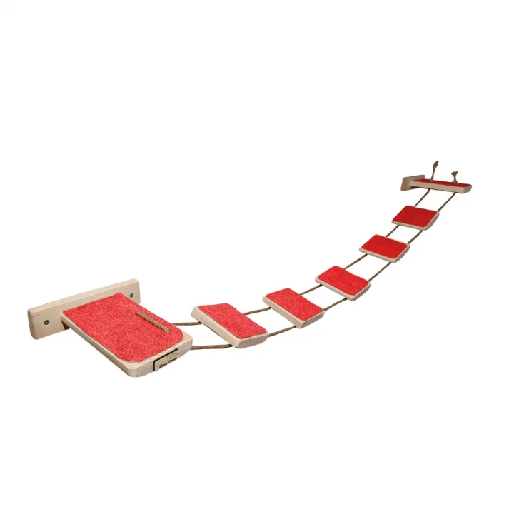 Barış Dizayn Tırmalama halısı kaplı ipli kedi merdiveni kedi köprüsü duvar yürüyüş yolu parkur (120cm) Renk Seçimli