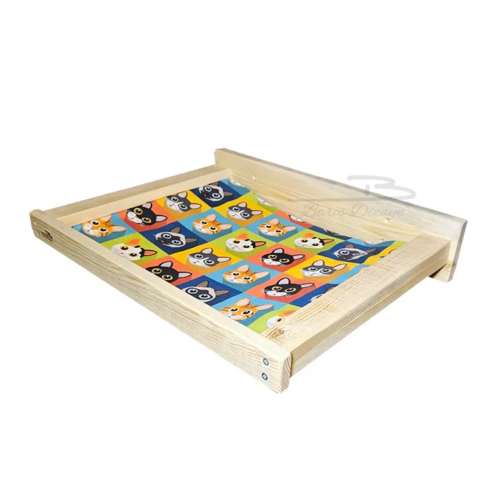 Doğal ahşap duvara monte kedi hamağı kedi yatağı kedi hamak 10KG (45cm x 35cm)