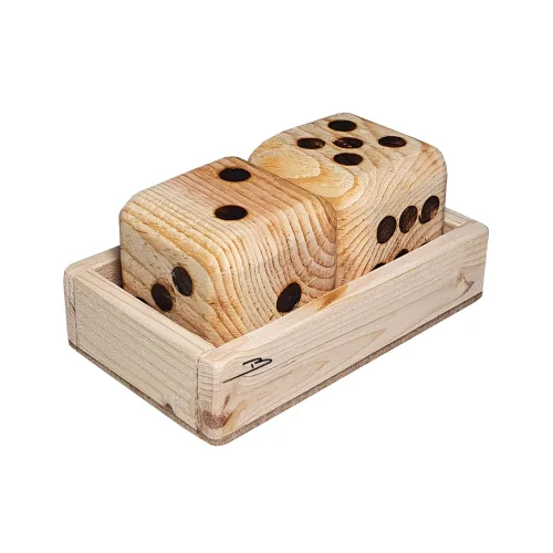 Barış Dizayn Doğal Ahşap Büyük boy ZAR ve kutusu masa Süsü Dekoratif Süs Oyuncak (5cm)