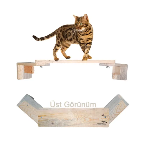 Barış Dizayn Doğal ahşap Duvar ve Köşeye monte edilebilir kedi merdiven yolu 10KG Max (40cm)