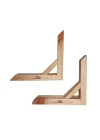 Barış Dizayn Doğal Ahşap Duvar Raf Ayağı Dayanıklı 90 Derece (2li set) Ölçü seçimli