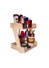 Barış Dizayn Doğal ahşap Makyaj Organizer Malzeme standı 2 katlı