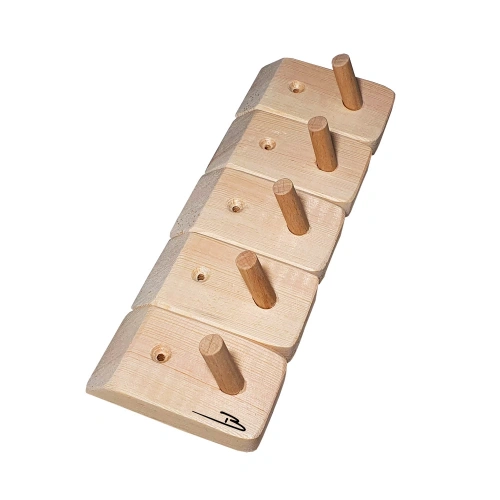 Barış Dizayn Doğal ahşap Tekli askılık çok amaçlı dolap duvar askısı (5li set)