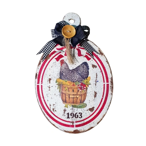 Maarem El yapımı eskitme nihale dekoratif mutfak duvar süsü 1963 (16x26cm)