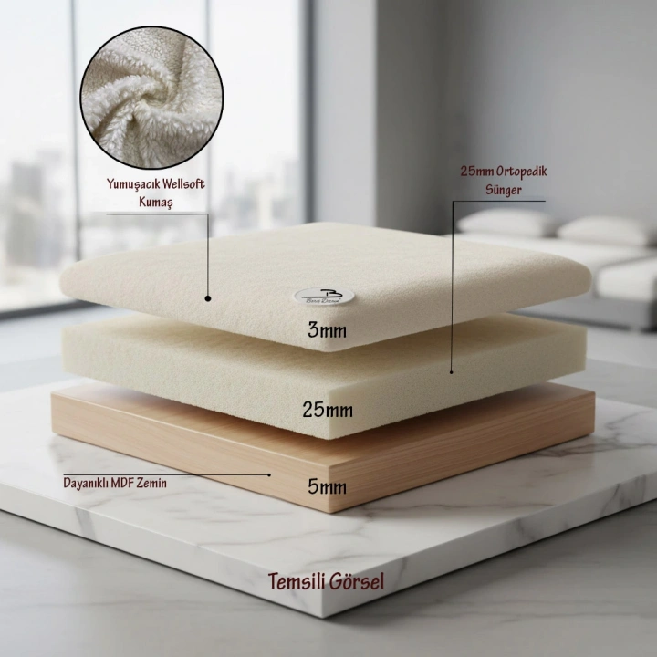 Doğal Ahşap Ortopedik Wellsoft Peluş Kedi Yatağı Yer Yatağı 40x50cm (2 renk)