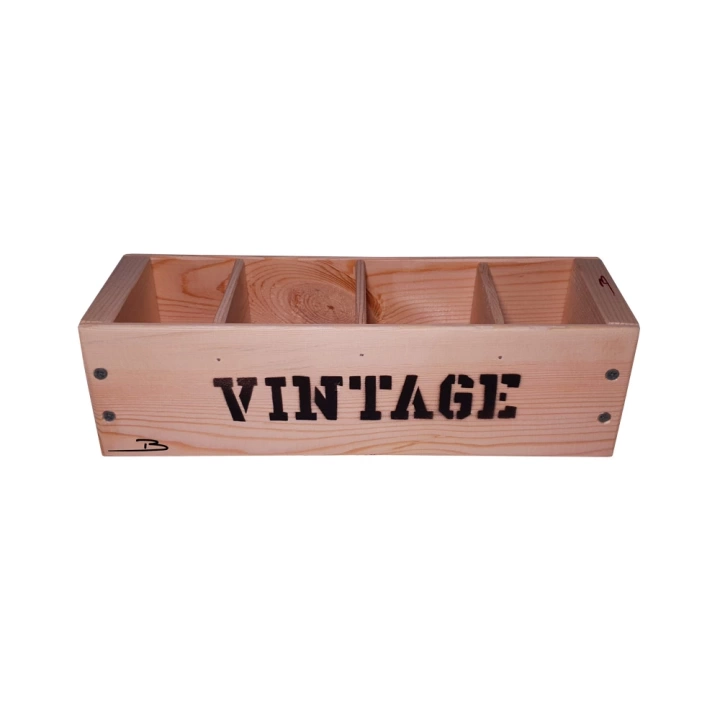 Barış Dizayn Doğal Ahşap 30cm Vintage Retro Tasarım Kalemlik Makyaj Masa Orgenizeri