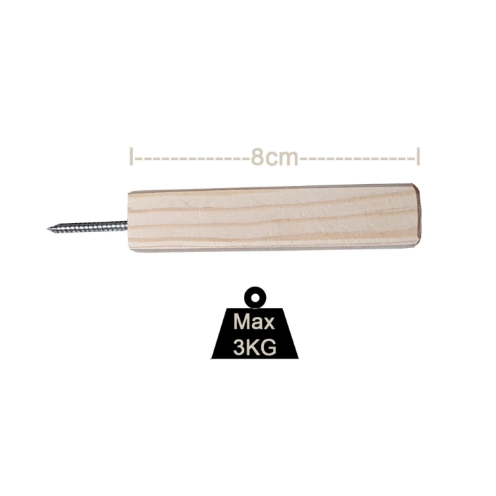 Barış Dizayn Doğal ahşap Gizli vida Hayalet Tekli mini askılık çok amaçlı duvar askısı (4lü set)