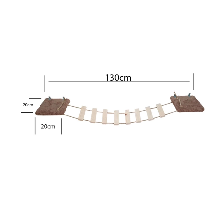 Barış Dizayn Peluş Basamaklı Kedi Köprüsü Peluş Raf Duvar Kedi Yolu Parkur 2 Renk (130cm)