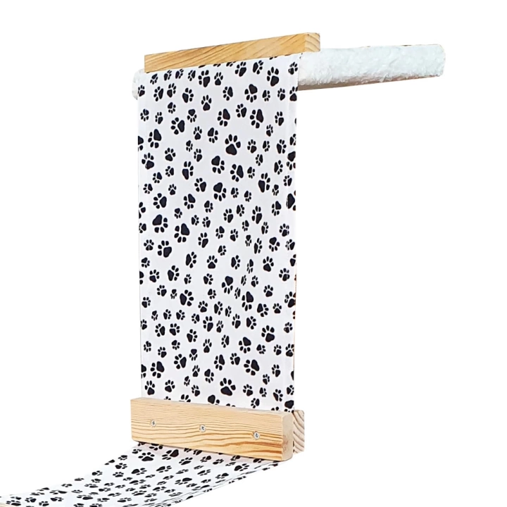 Barış Dizayn Premium Peluş Basamaklı Kumaş Kedi Köprüsü Raf Duvar Kedi Yolu Parkur (230cm) Beyaz