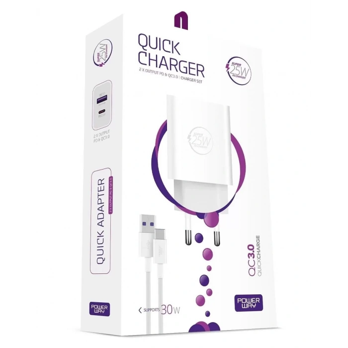 POWERWAY HWS25 PD25W QC3.0A HIZLI ŞARJ