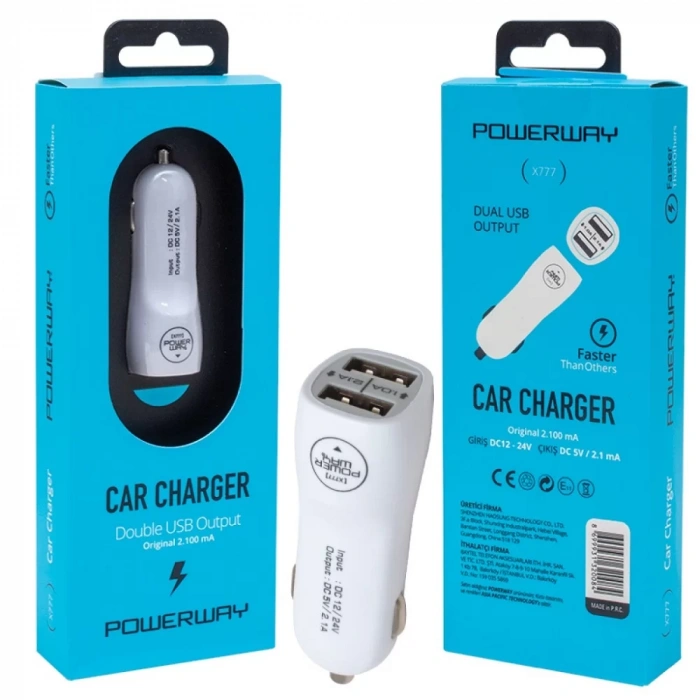 POWERWAY X777 3.1A ÇİFT USB ARAÇ BAŞLIK