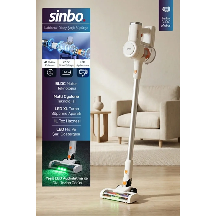 SİNBO SVC-8636 KABLOSUZ DİKEY SÜPÜRGE