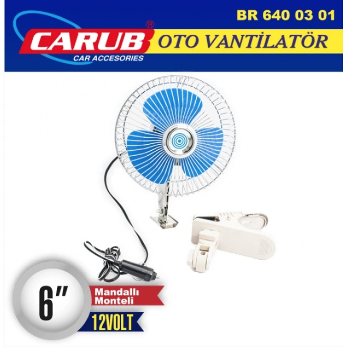 CARUB BR640 03 01 ARAÇ VANTİLATÖRÜ 12V 6 VANTUZLU