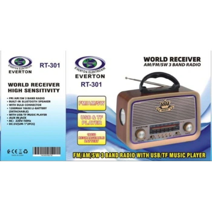 EVERTON RT-301B BLUETOOTH MÜZİK KUTUSU