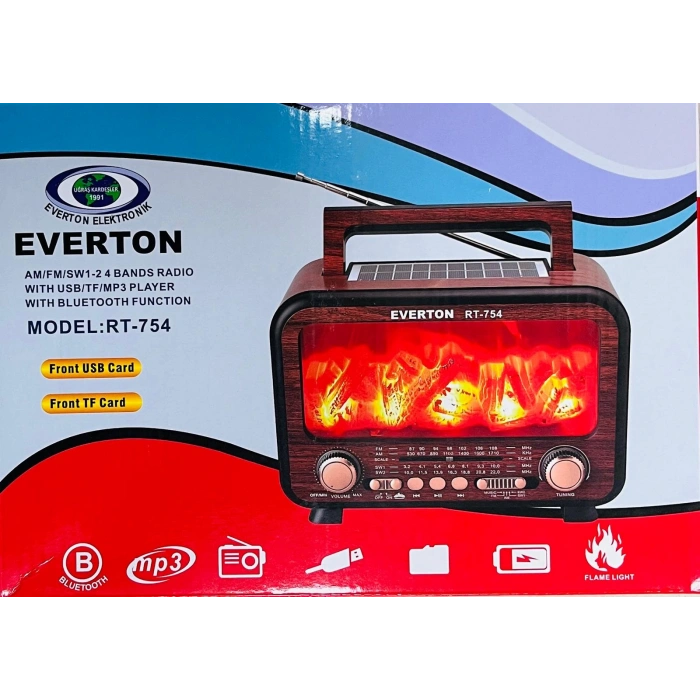 EVERTON RT-754 ŞÖMİNELİ MÜZİK KUTUSU