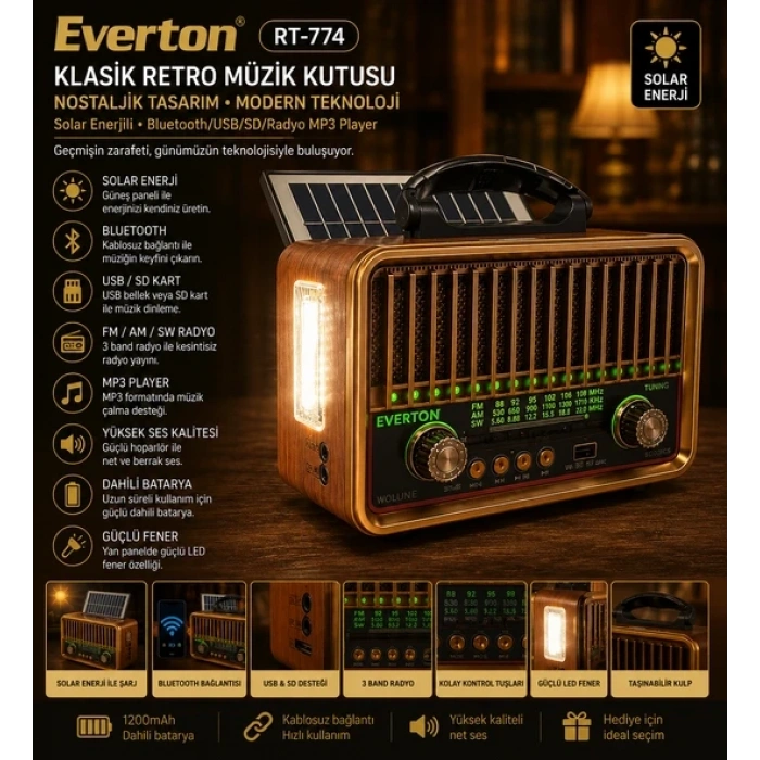 EVERTON RT-774 BLUETOOTH MÜZİK KUTUSU
