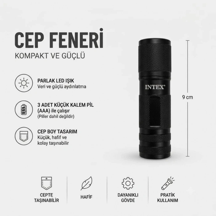 INTEX IN-18 PİLLİ EL FENERİ